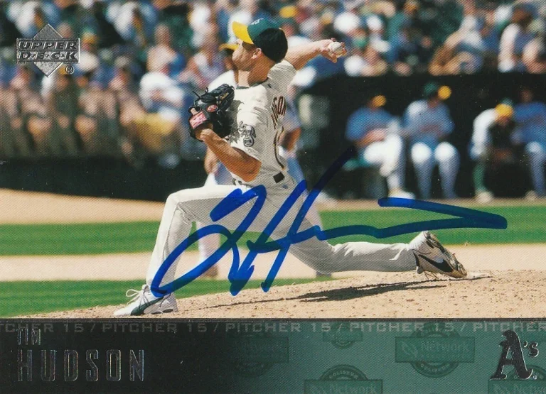 TIM HUDSON OAKLAND A'S SIGNED 2004 UPPER DECK CARD #43