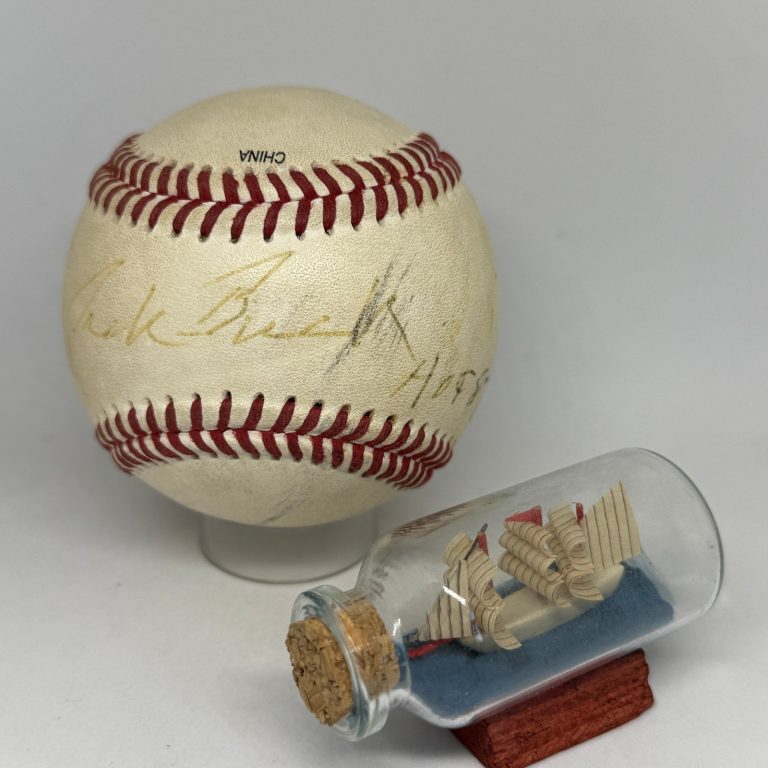 Broadcaster Jack Buck signed Baseball JSA LOA Frick HOF Inscribed Auto A4478
