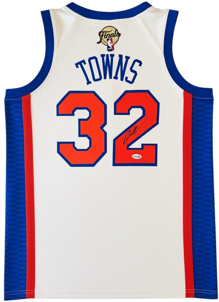 KARL ANTHONY TOWNS SIGNED NEW YORK KNICKS NBA FINALS JERSEY AUTOGRAPHED JSA COA