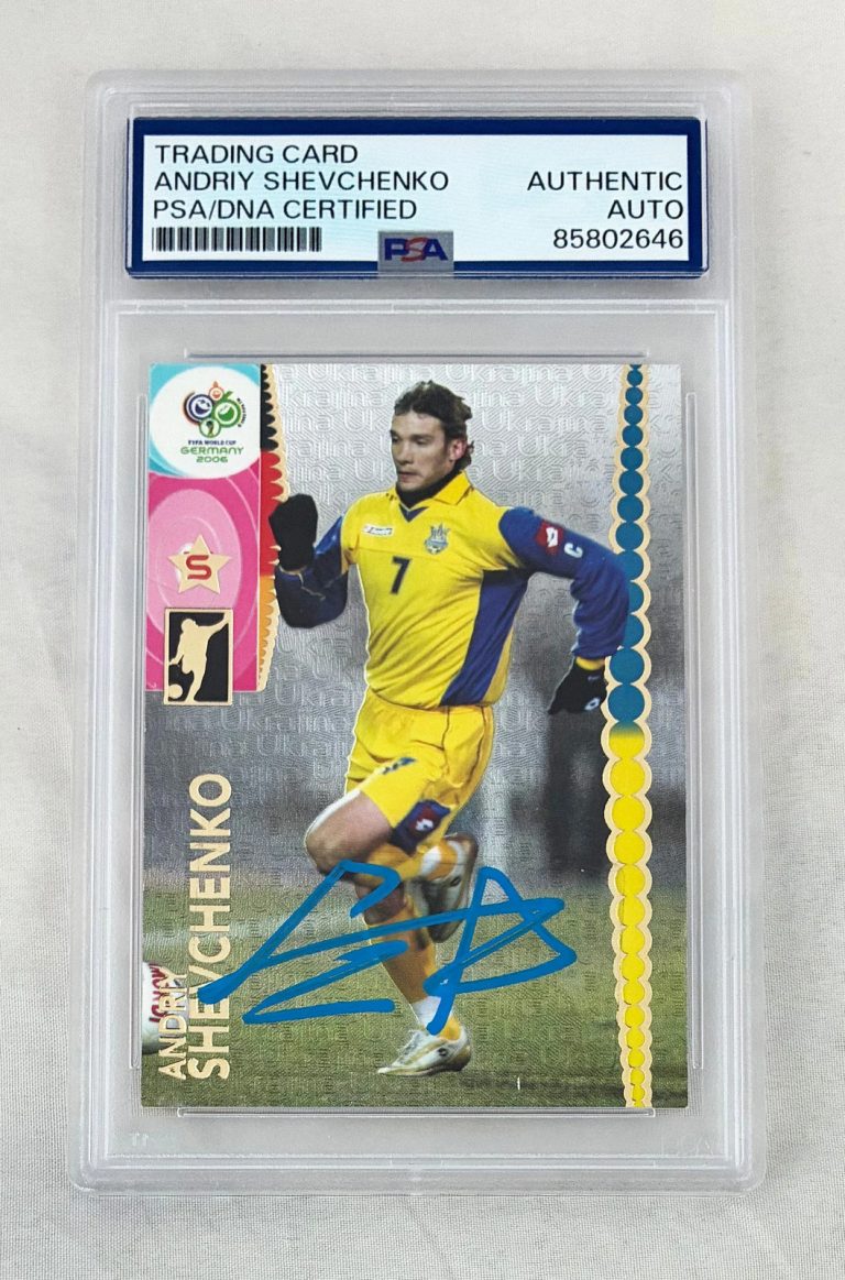 Andriy Shevchenko Signed Card 2006 Panini World Cup Germany Foil PSA/DNA COA