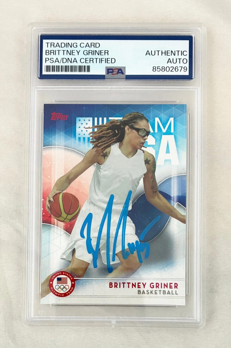 Brittney Griner Signed Card 2016 Topps #3 Olympics PSA/DNA COA