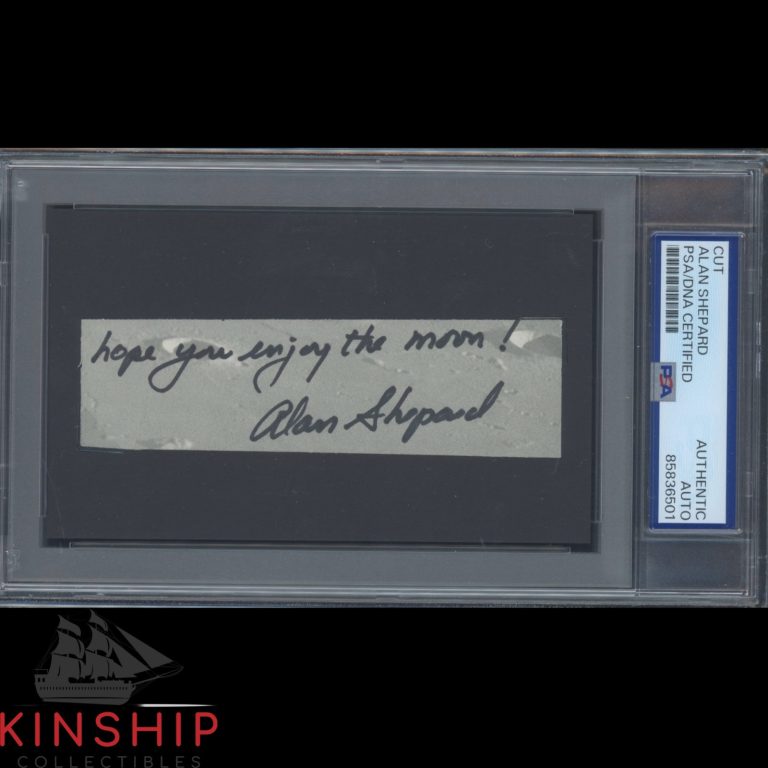 Alan Shepard signed Cut PSA DNA Slab Moonwalker Space Inscribed Auto C6232