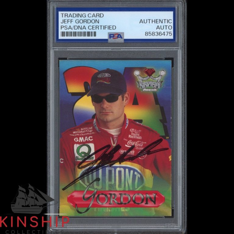 Jeff Gordon signed 1996 Wheels Trading Card PSA DNA Slab NASCAR Auto C6296