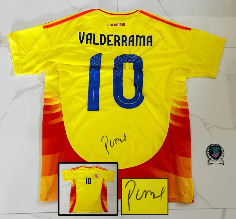 A Carlos Pibe Valderrama Signed Jersey Colombia Beckett BAS 1 COA