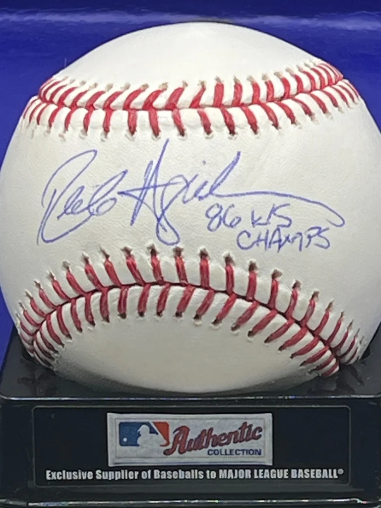 RICK AGUILERA NEW YORK METS  86 WS CHAMPS SIGNED OML BASEBALL