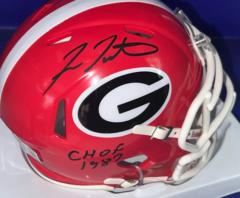 FRAN TARKENTON GEORGIA BULLDOGS CHOF 1987 BECKETT SIGNED MINI HELMET