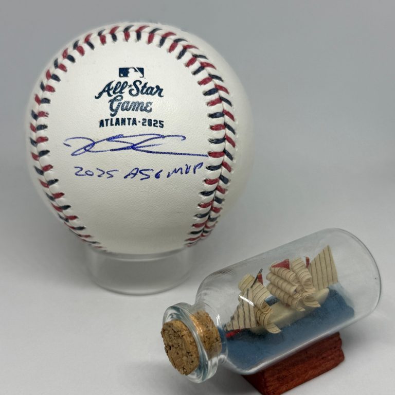 Kyle Schwarber signed 2025 All Star Game Logo Baseball PSA Inscribed MVP A4487
