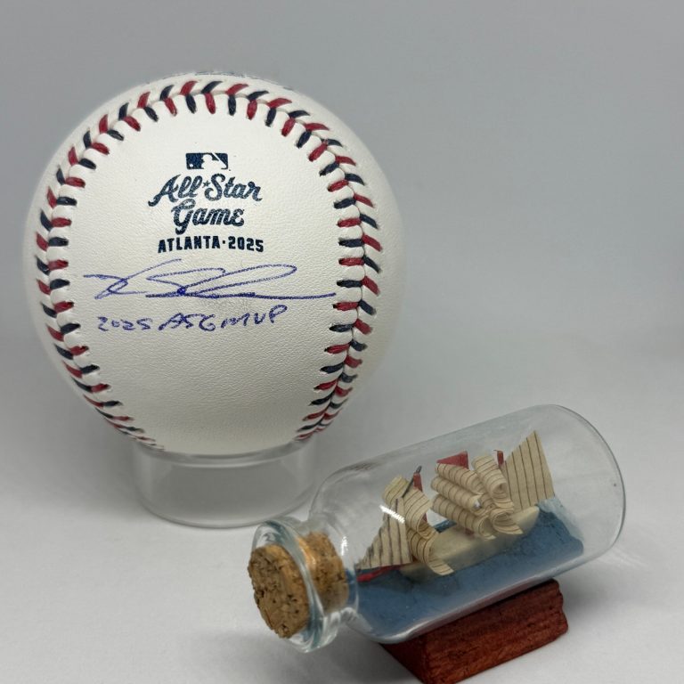 Kyle Schwarber signed 2025 All Star Game Logo Baseball PSA Inscribed MVP A4489