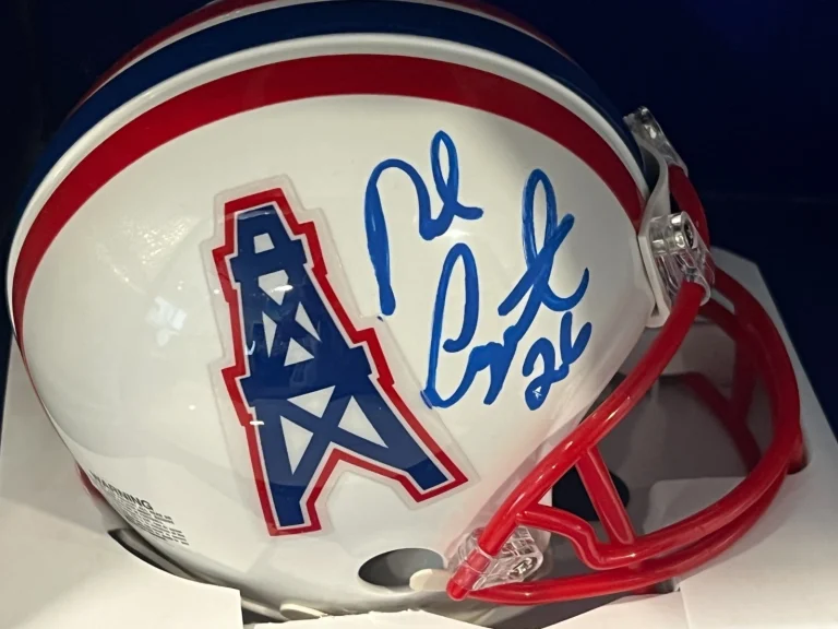ROB CARPENTER  HOUSTON OILERS   SIGNED RIDDELL MINI HELMET