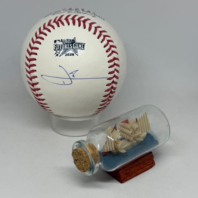 Leo De Vries signed Rawlings 2026 Futures Game Logo Baseball JSA COA Auto A4497
