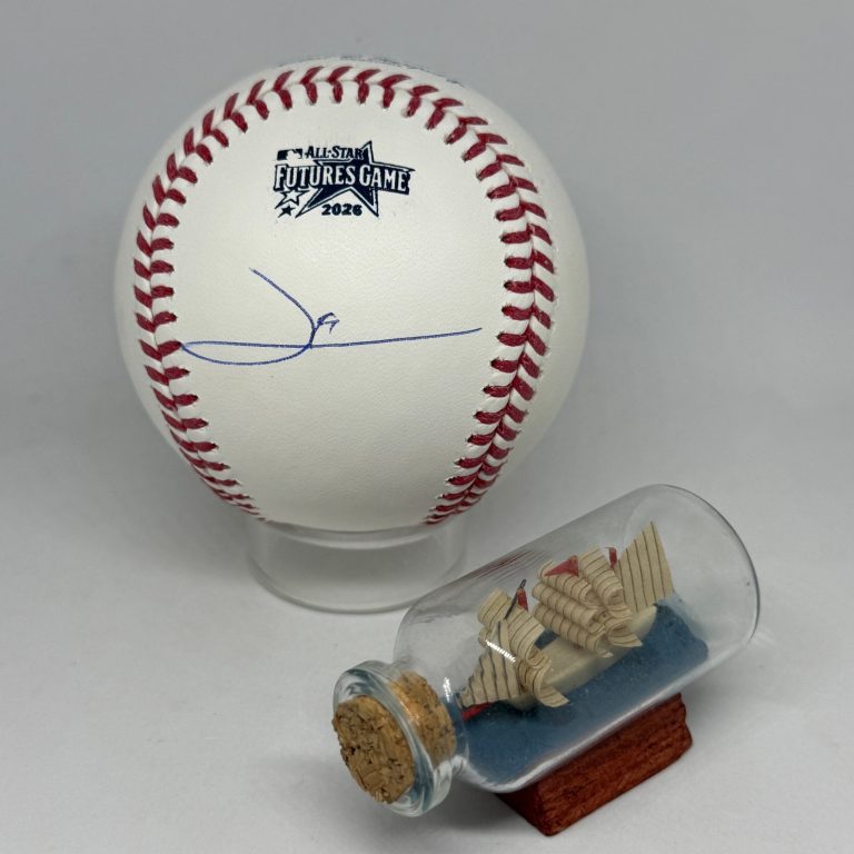 Leo De Vries signed Rawlings 2026 Futures Game Logo Baseball JSA COA Auto A4498