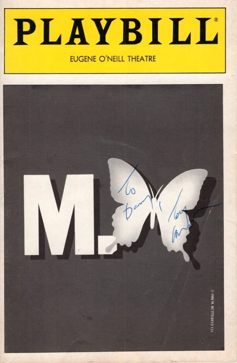 TONY RANDALL Signed Autographed M. BUTTERFLY Playbill - To Danny
