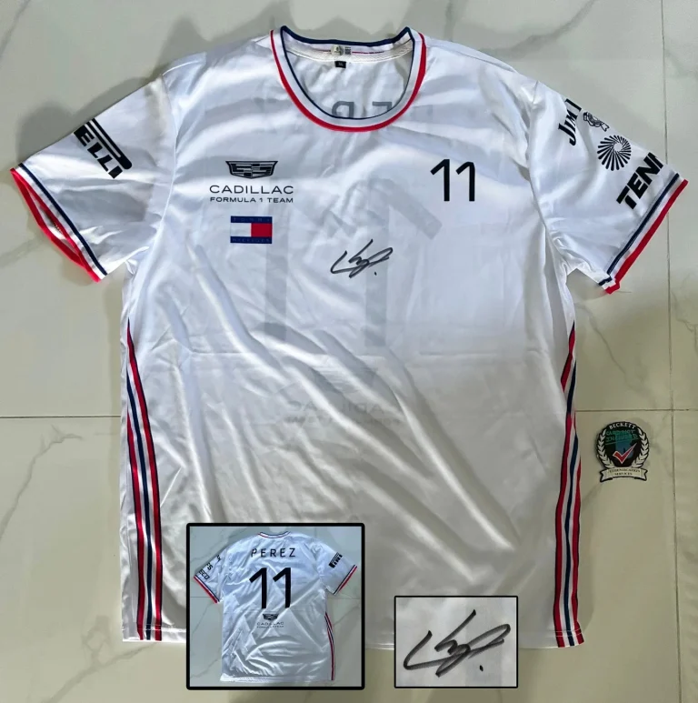 Checo Sergio Perez Signed Shirt Cadillac Jersey Beckett BAS 1 COA