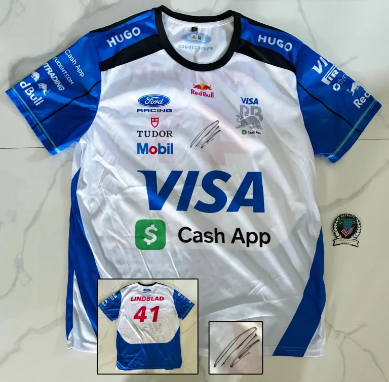 Arvid Lindblad Signed Shirt Visa Cash App Jersey Beckett BAS 3 COA