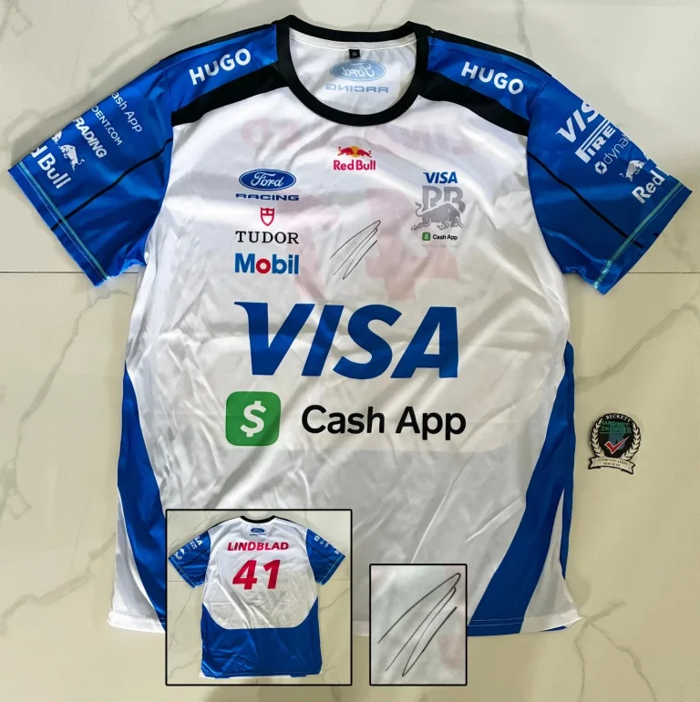 Arvid Lindblad Signed Shirt Visa Cash App Jersey Beckett BAS 4 COA