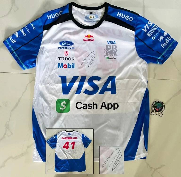 Arvid Lindblad Signed Shirt Visa Cash App Jersey Beckett BAS 8 COA