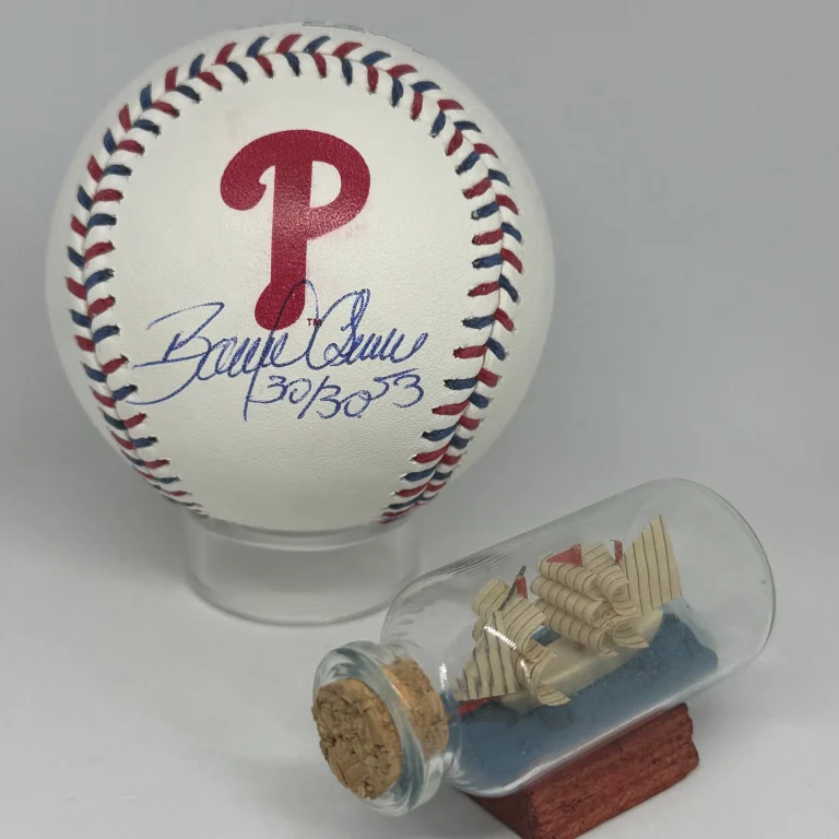 Bobby Abreu signed Phillies Logo Team Stitch Baseball JSA COA Auto A4569