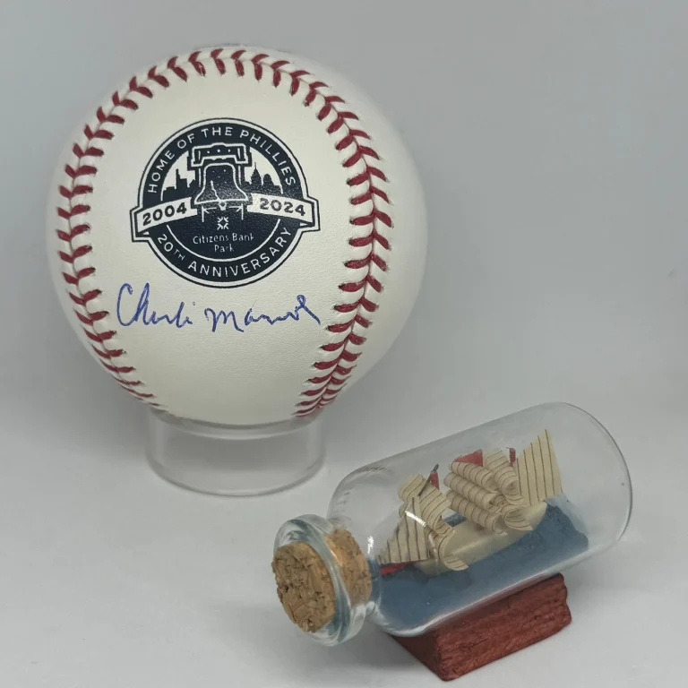 Charlie Manuel signed Phillies Citizens Bank Park Logo Baseball JSA COA A4600