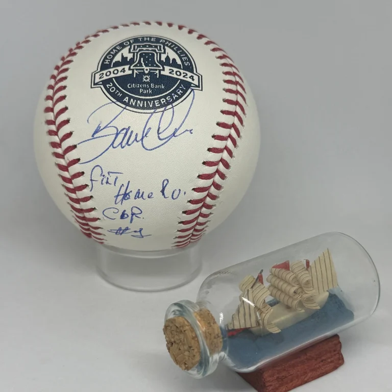 Bobby Abreu signed Phillies Citizens Bank Park Logo Baseball JSA COA Auto A4583