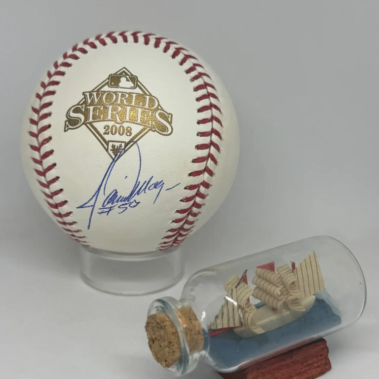 Jamie Moyer signed Rawlings 2008 World Series Logo Baseball JSA Phillies A4586