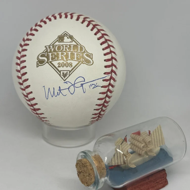 Milt Thompson signed Rawlings 2008 World Series Logo Baseball JSA Phillies A4589