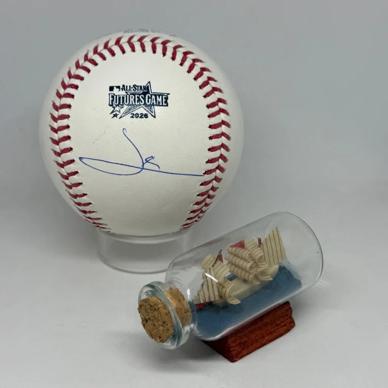 Leo De Vries signed Rawlings 2026 Futures Game Logo Baseball JSA COA Auto A4559