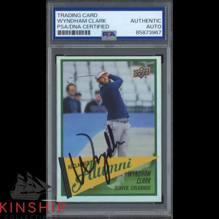Wyndham Clark signed 2026 Upper Deck Golf Card PSA DNA Slab US Open Auto C6358