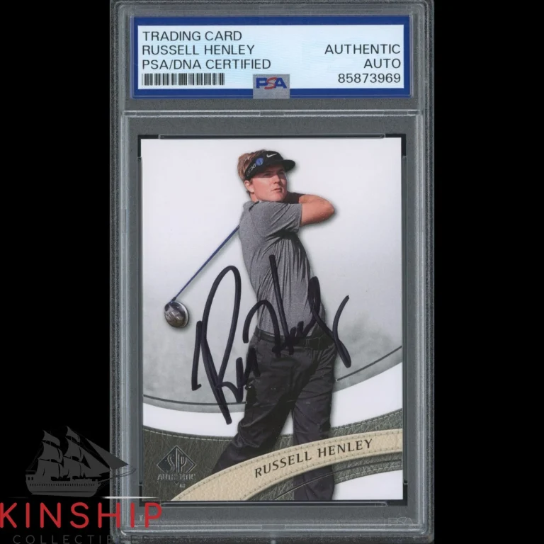 Russell Henley signed 2014 Upper Deck SP Auth Golf Card PSA DNA Slab Auto C6360