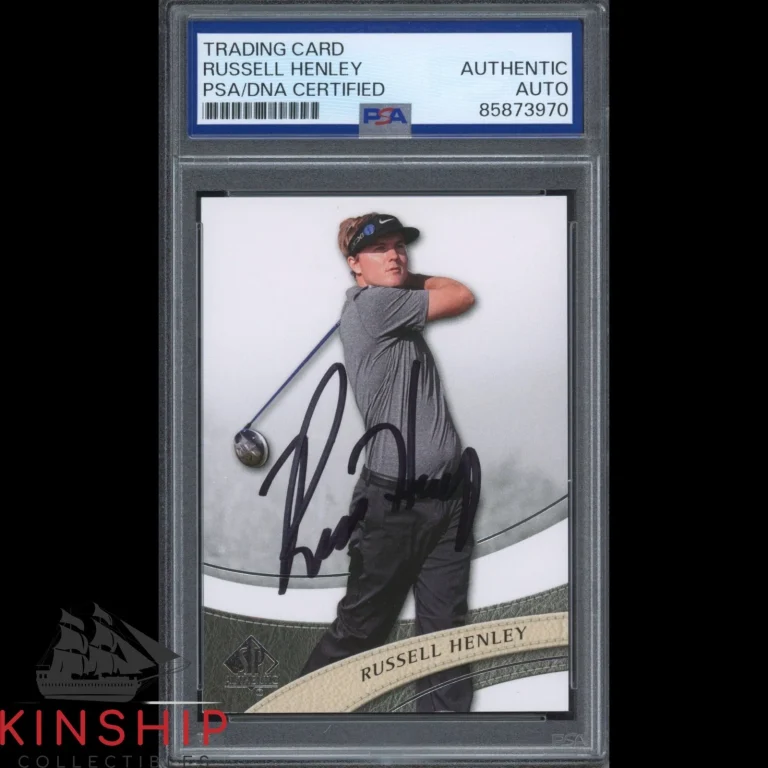 Russell Henley signed 2014 Upper Deck SP Auth Golf Card PSA DNA Slab Auto C6361