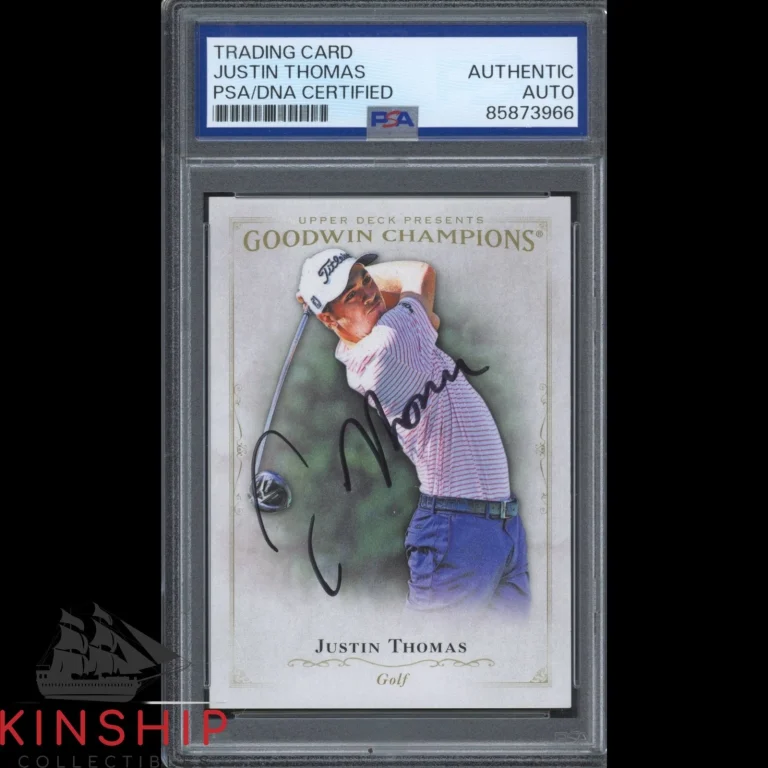 Justin Thomas signed 2016 Upper Deck Goodwin Card PSA DNA Slab Golf C6383