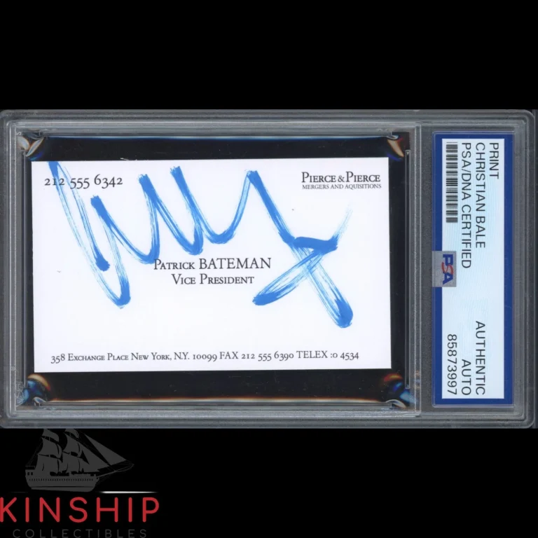 Christian Bale signed Business Card Print PSA DNA Slab American Psyco Auto C6391