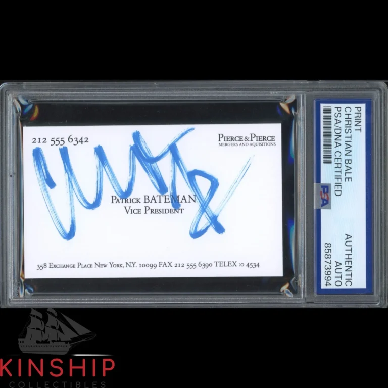 Christian Bale signed Business Card Print PSA DNA Slab American Psyco Auto C6388