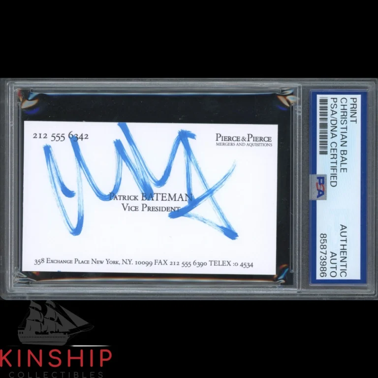 Christian Bale signed Business Card Print PSA DNA Slab American Psyco Auto C6387