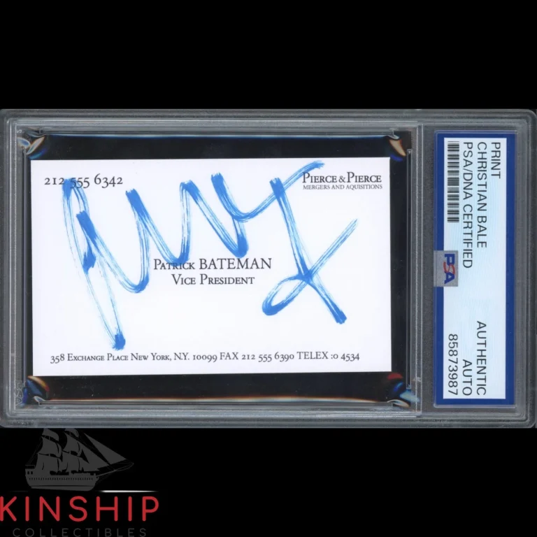 Christian Bale signed Business Card Print PSA DNA Slab American Psyco Auto C6386