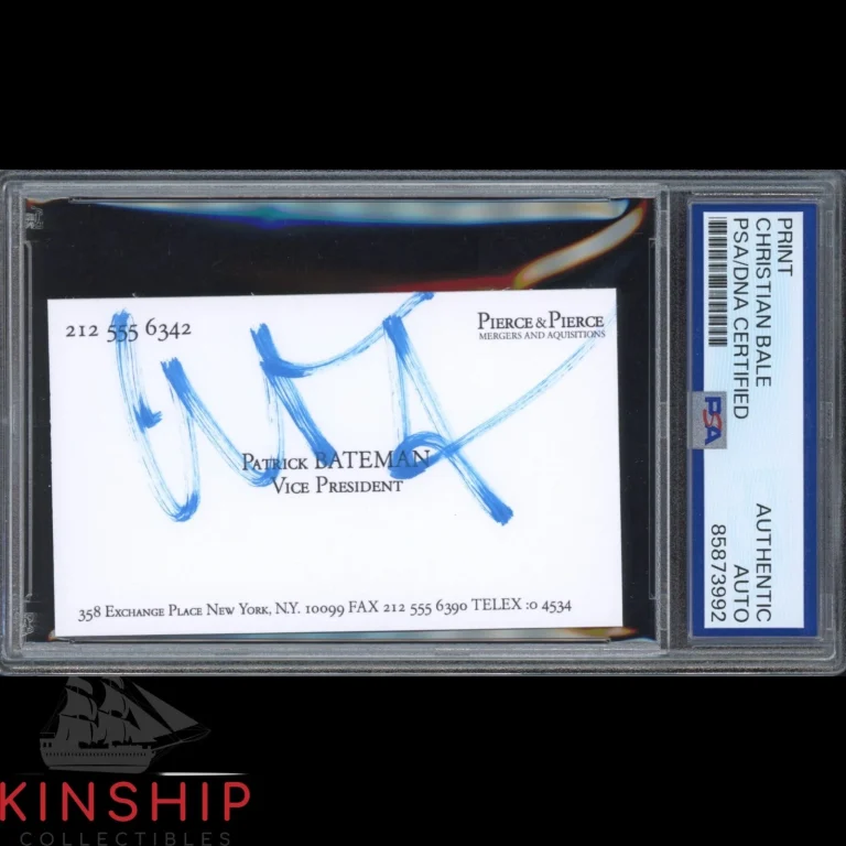 Christian Bale signed Business Card Print PSA DNA Slab American Psyco Auto C6390