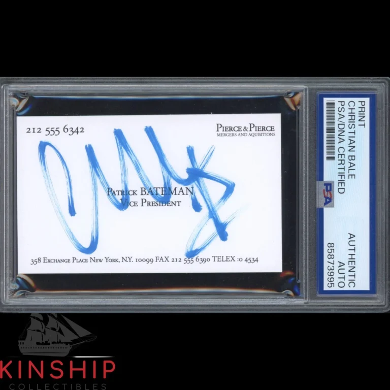 Christian Bale signed Business Card Print PSA DNA Slab American Psyco Auto C6389
