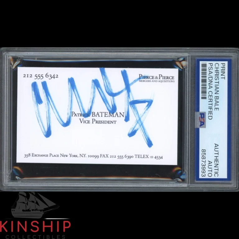 Christian Bale signed Business Card Print PSA DNA Slab American Psyco Auto C6385