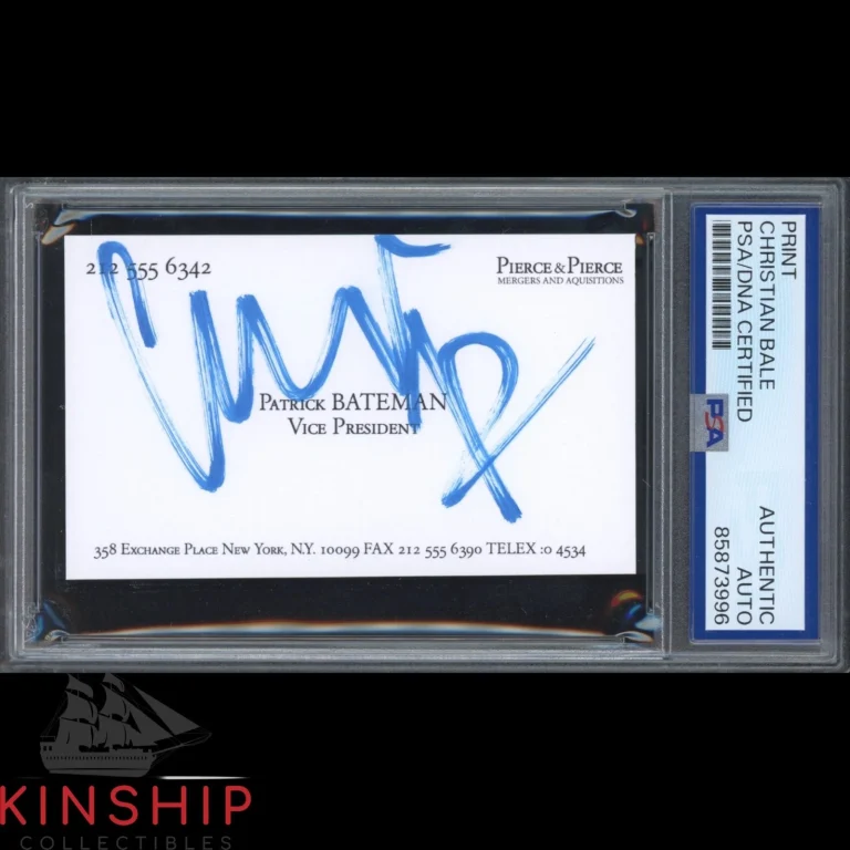 Christian Bale signed Business Card Print PSA DNA Slab American Psyco Auto C6392