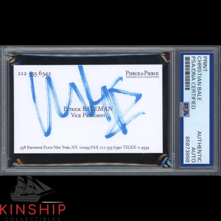 Christian Bale signed Business Card Print PSA DNA Slab American Psyco Auto C6384