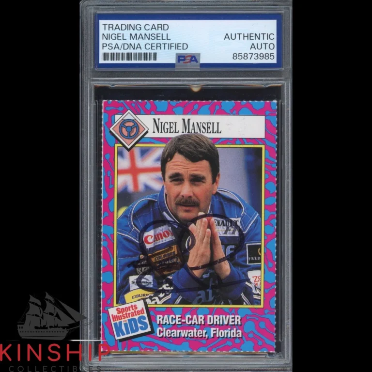 Nigel Mansell signed 1993 Sports Illustrated Kids Card PSA DNA Slab Auto C6362