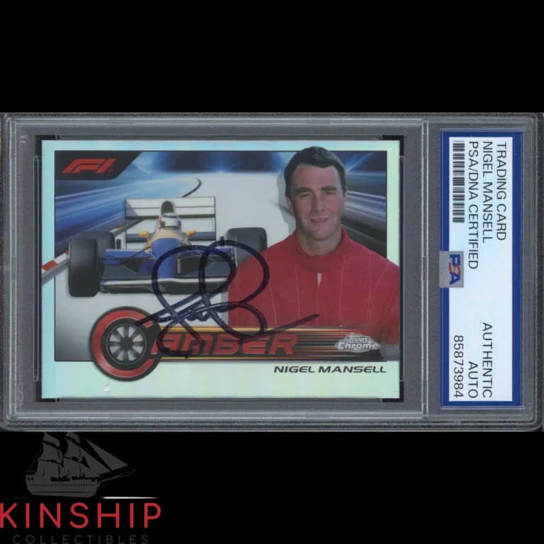 Nigel Mansell signed 2023 Topps Chrome Card PSA DNA Slab F1 Racing Auto C6364