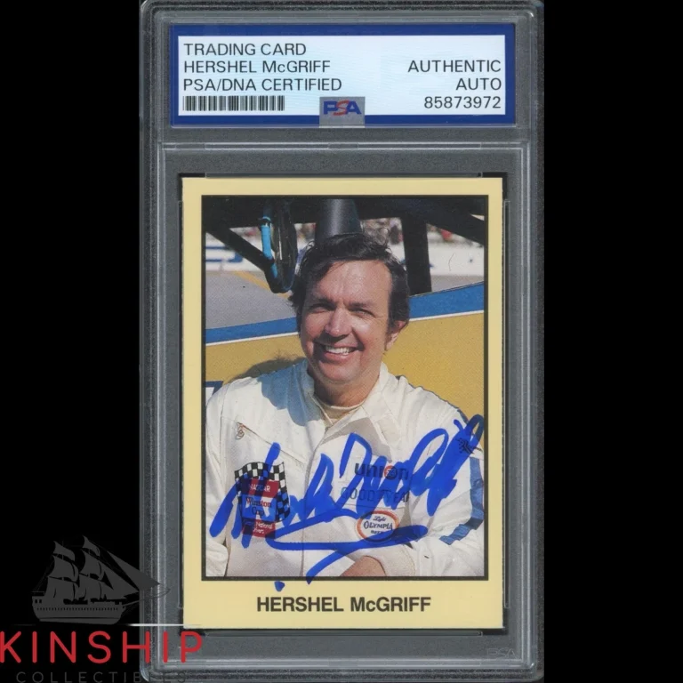Hershel McGriff signed 1989-90 TG Masters of Racing Card PSA DNA Slab Auto C6370