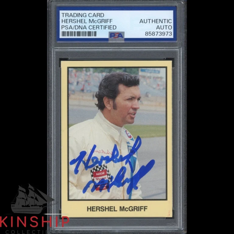 Hershel McGriff signed 1989-90 TG Masters of Racing Card PSA DNA Slab Auto C6371