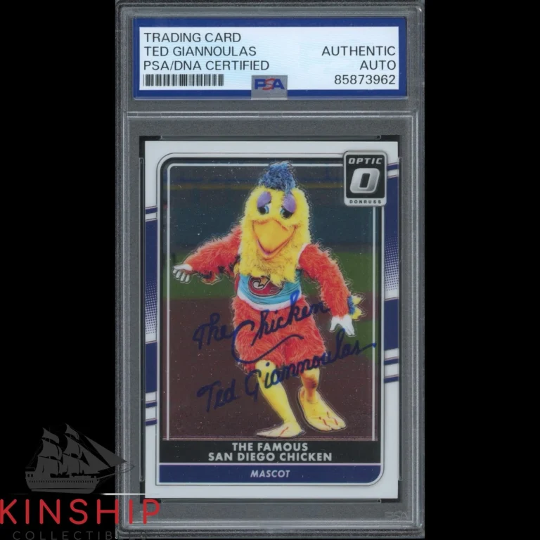 Ted Giannoulas signed 2016 Panini Optic Card PSA DNA Slab Chicken Auto C6373