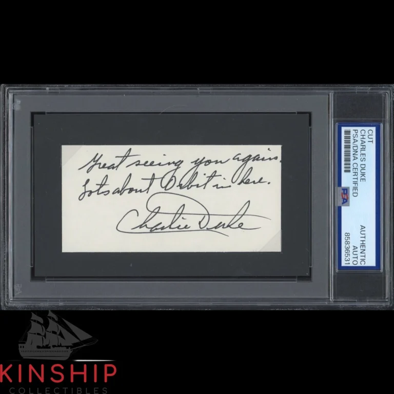 Charles Duke signed Cut PSA DNA Slab Inscribed Auto Apollo Space Charlie C6417