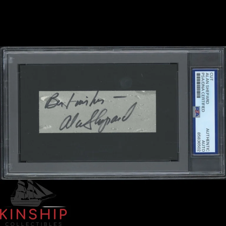 Alan Shepard signed Cut PSA DNA Slabbed Moonwalker Space Apollo Auto C6419