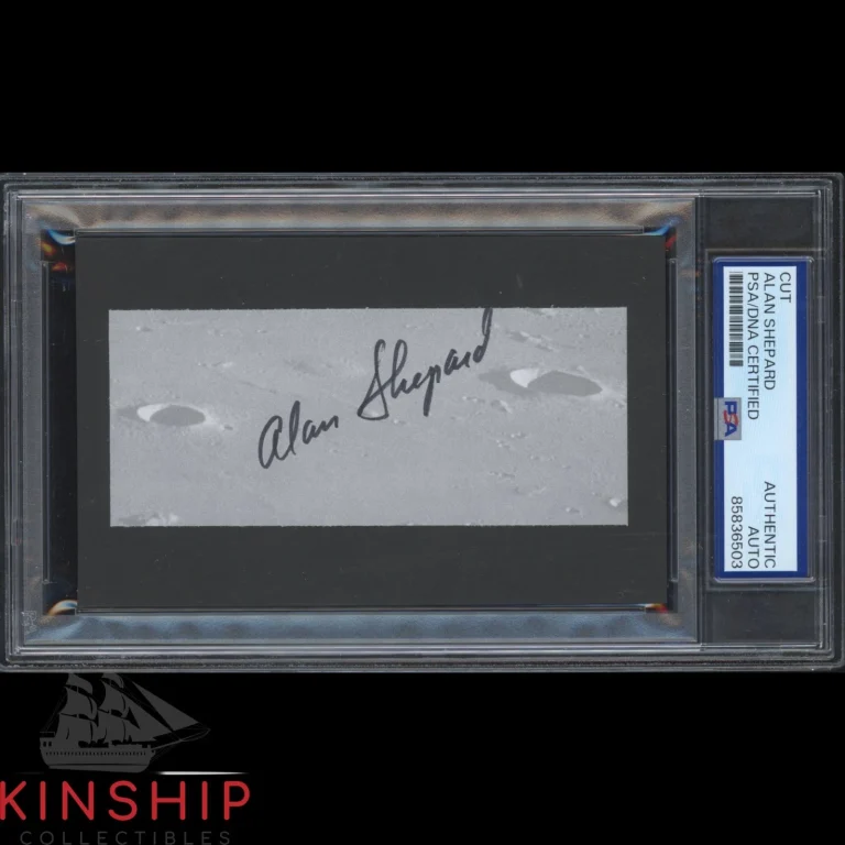 Alan Shepard signed Cut PSA DNA Slabbed Moonwalker Space Apollo Auto C6422