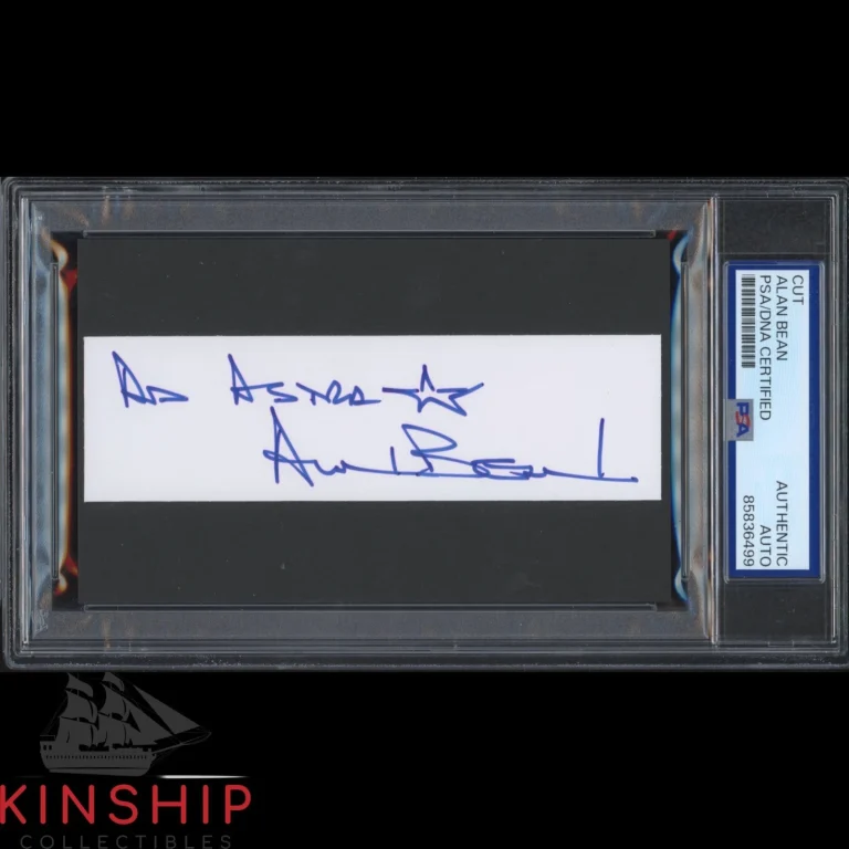 Alan Bean signed Cut PSA DNA Slabbed Moonwalker Space Apollo Auto C6404