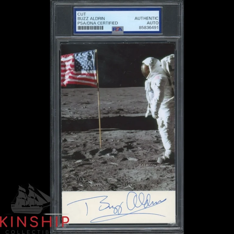 Buzz Aldrin signed cut PSA DNA Slab Apollo 11 Space Astronaut Auto C6427
