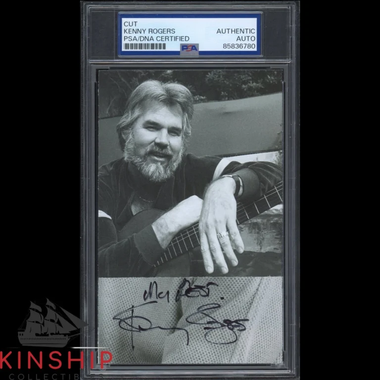 Kenny Rogers signed Cut PSA DNA Slab Country Music Inscribed Auto C6426